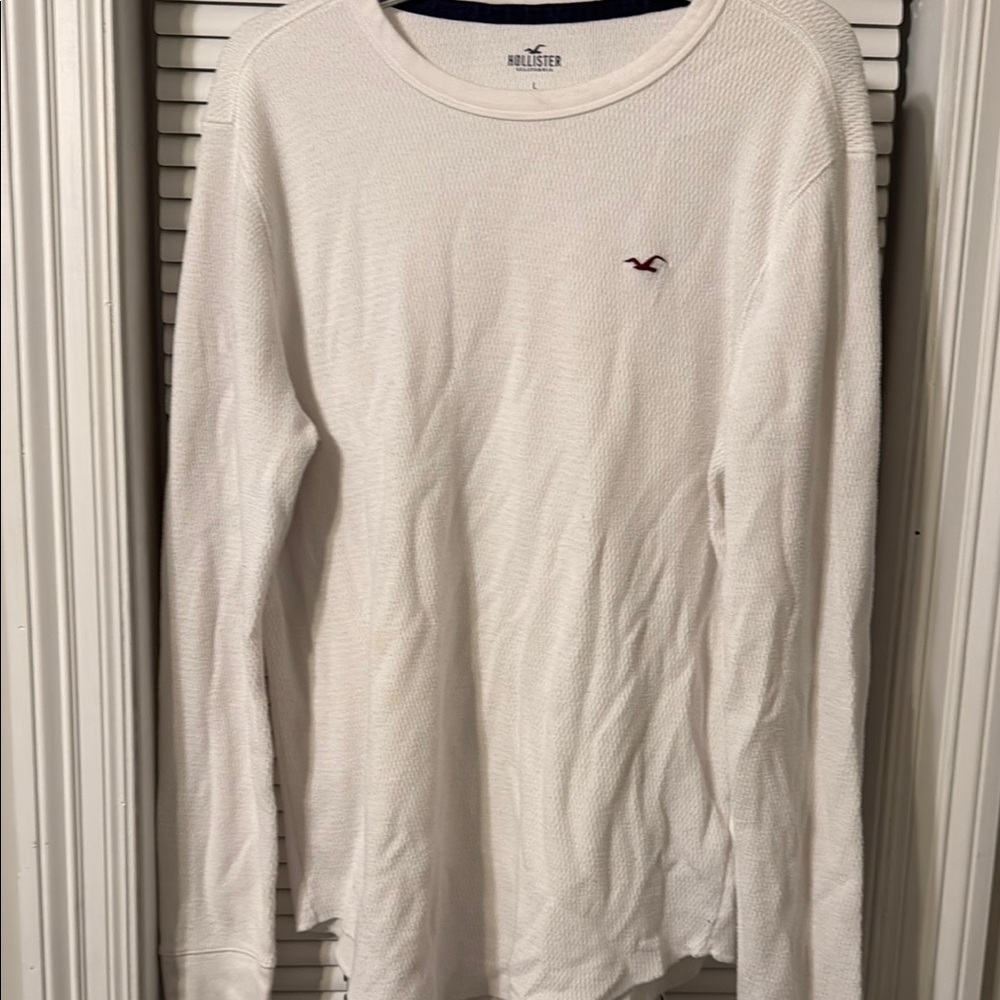Hollister Men’s White Long Sleeve Top